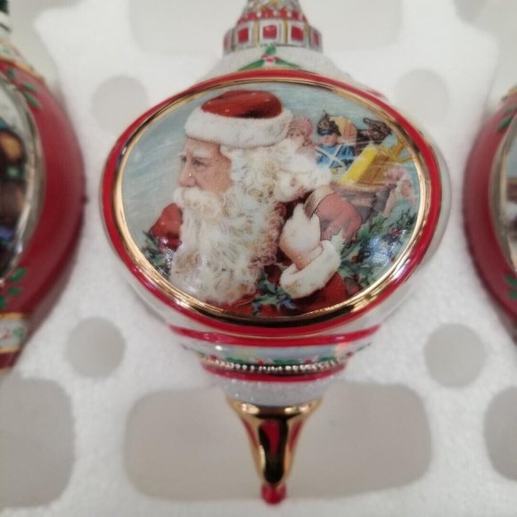 VNTG 2000 Bradford Exchange Santa Millennial Porcelain Ornaments Collection # 3 - Picture 4 of 10